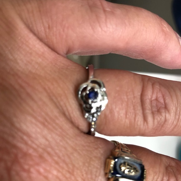 Jewelry - .925 Silver Sapphire Ring, Sz 9